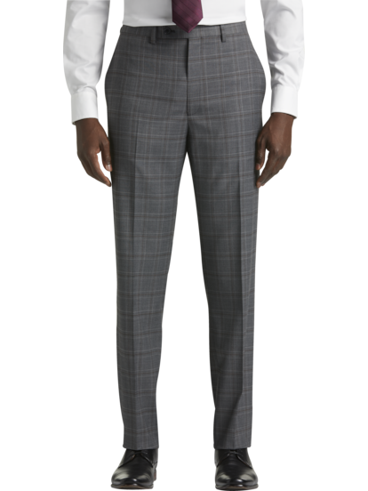 Grey plaid suit pants cheap