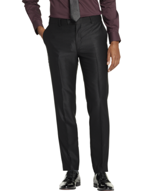 Men's Suit Separates Flat Front Pant Classic Cut - MED GREY - 98/2 WOO –
