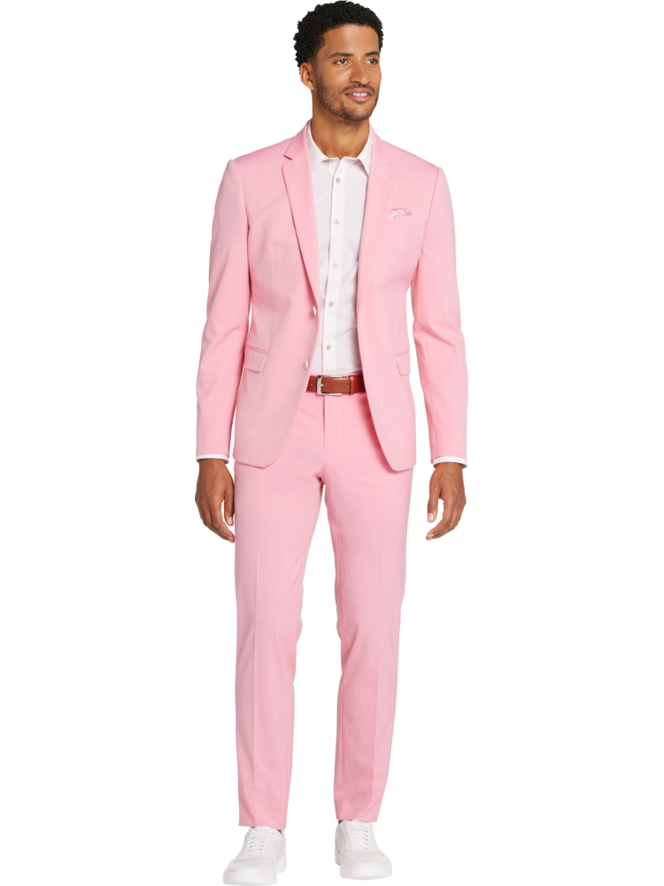Mens pink skinny suit outlet