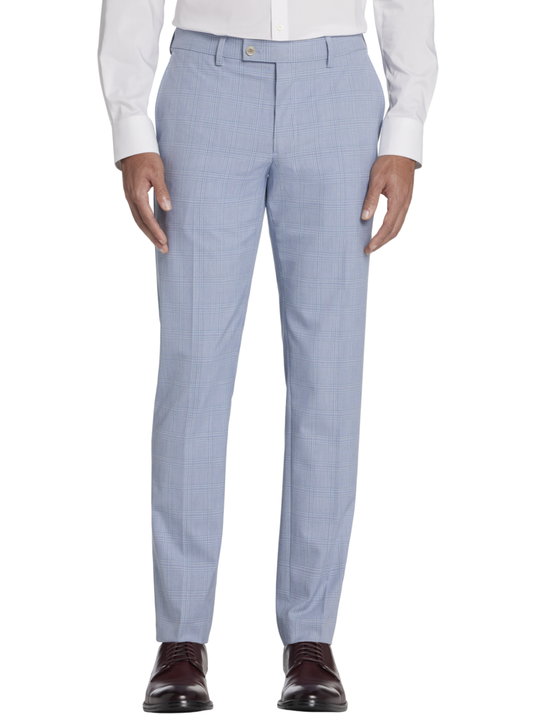 Mens slim plaid dress pants hotsell