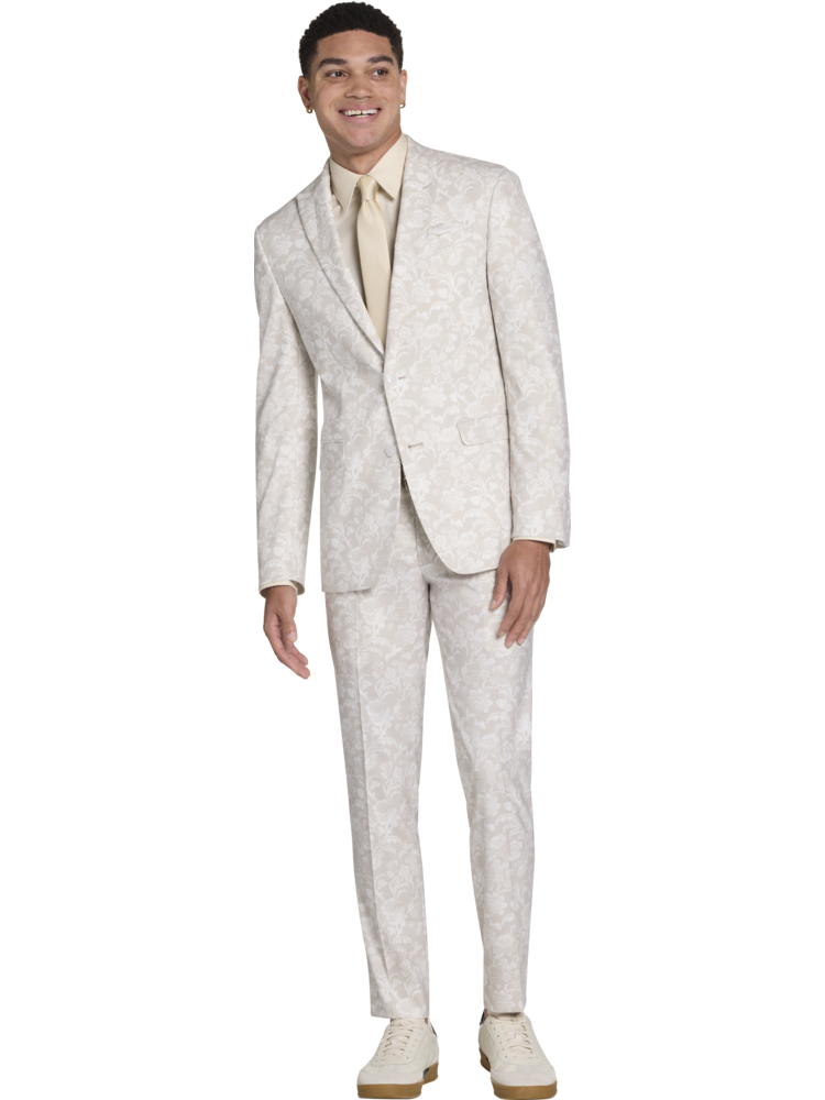 Cream skinny suit on sale