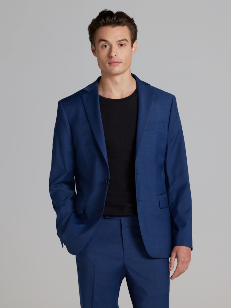 Blue and black suit jacket cheap