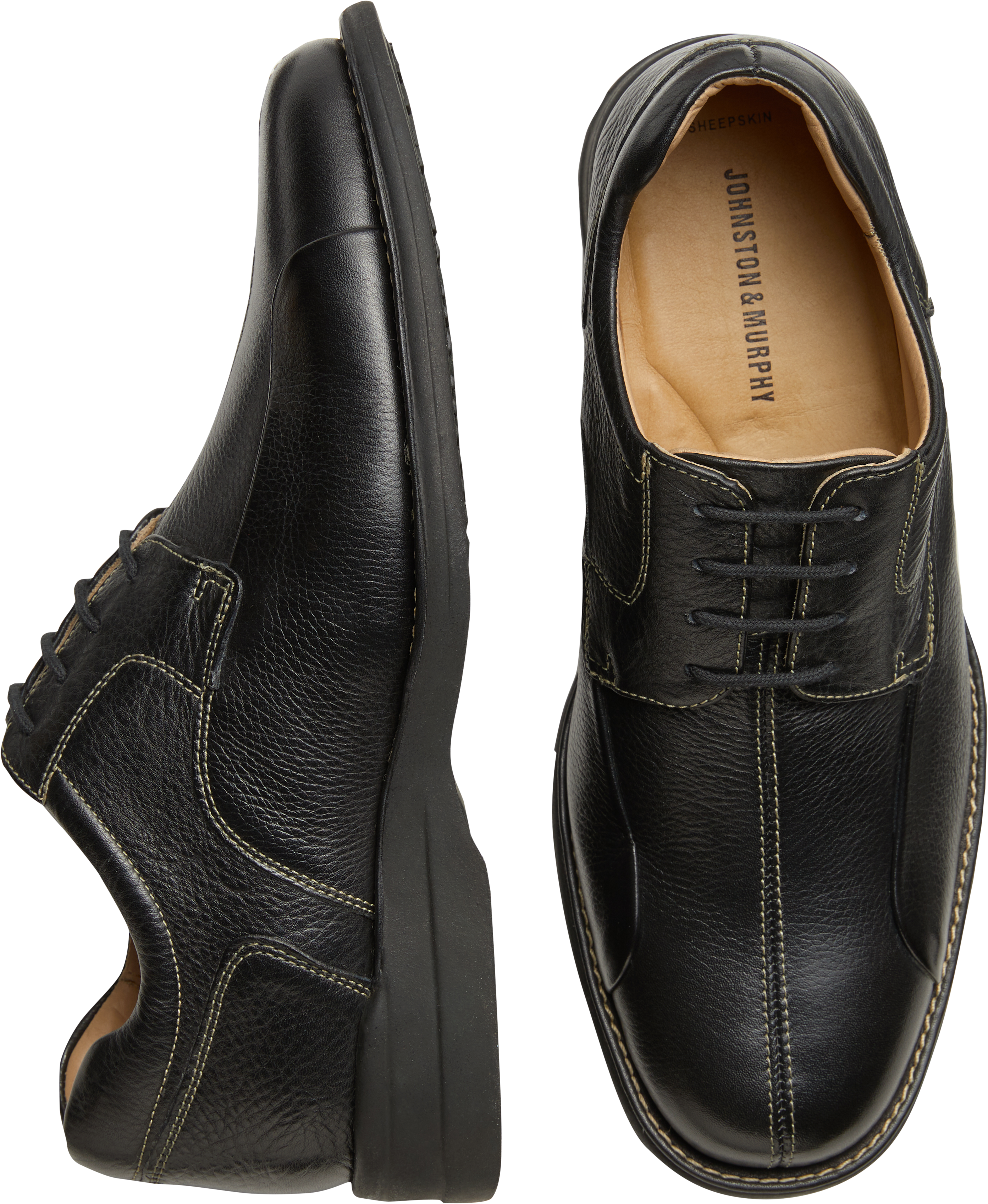 johnston and murphy mens black dress shoes