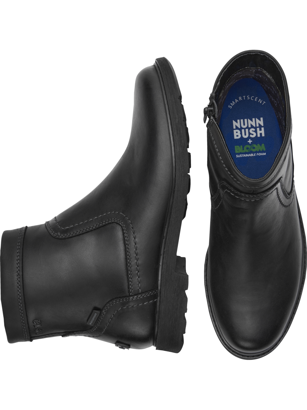 Nunn Bush 1912 Waterproof Plain Toe Zipup Boots Men's Moores Clothing