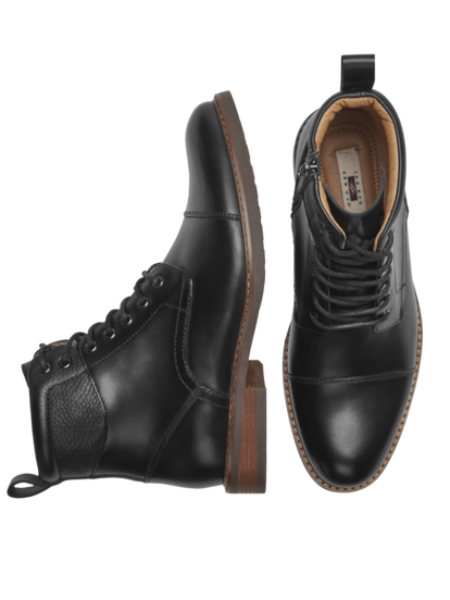 Black cap toe boots mens online