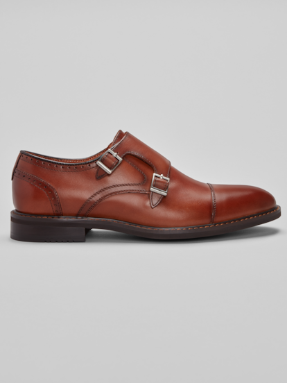 Stacy Adams Boswell Cap Toe Double Monk Strap Dress Shoes | Men's
