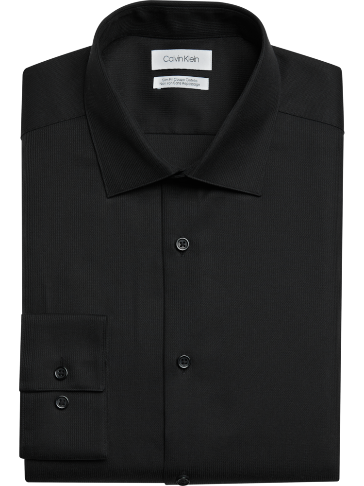 Calvin Klein Refined Cotton Stretch Supima Slim Fit Spread Collar Dress  Shirt, Clearance Dress Shirts