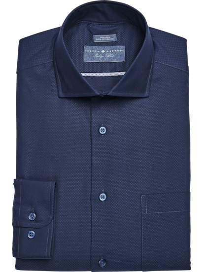Navy blue dress shirt top