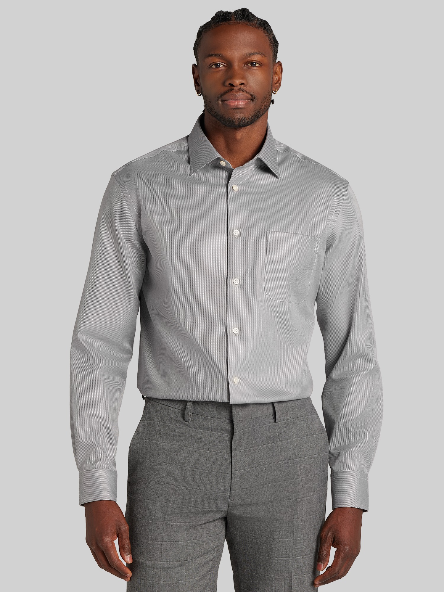 joseph abboud egyptian cotton dress shirt Classic Fit Wrinkle-Resistant 100% Cotton Dress Shirt | White