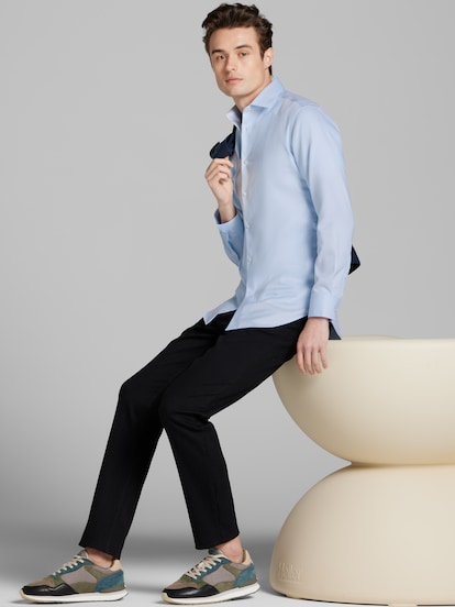 green emerald velvet dress Slim-Fit Solid Supima (R) Cotton Twill Dress Shirt main image 0