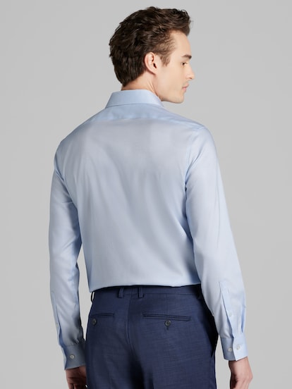 calvin klein dress shirts slim fit stretch Calvin Klein Men's Lasting Color Slim Fit Stretch Dress Shirt - Blue