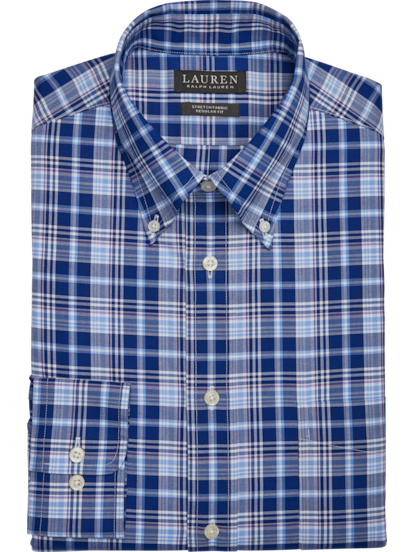 Ralph Lauren Blue Checkered Cotton Button Front Shirt 3XB/3XL