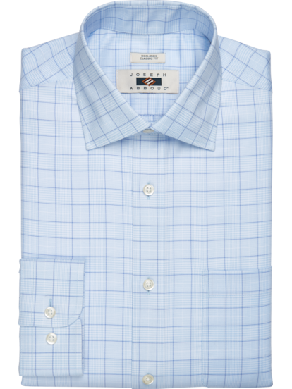 Joseph Abboud Classic Fit Spread Collar Grid Dress Shirt Men s