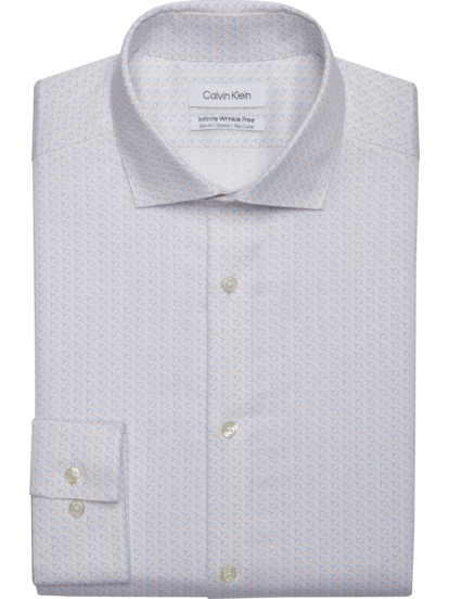 Calvin Klein Infinite Slim Fit Spread Collar Geo Pattern Dress Shirt |  Men's Shirts | Moores Clothing