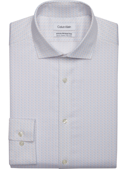 Calvin Klein Infinite Slim Fit Spread Collar Geo Pattern Dress Shirt |  Men's Shirts | Moores Clothing