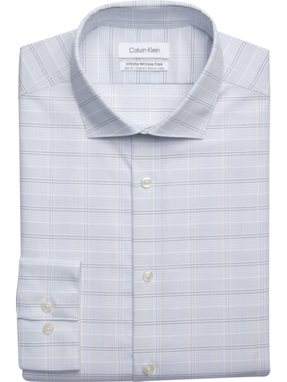 Calvin Klein Infinite Slim Fit Stretch Collar Multi Plaid Dress Shirt, Men's Shirts