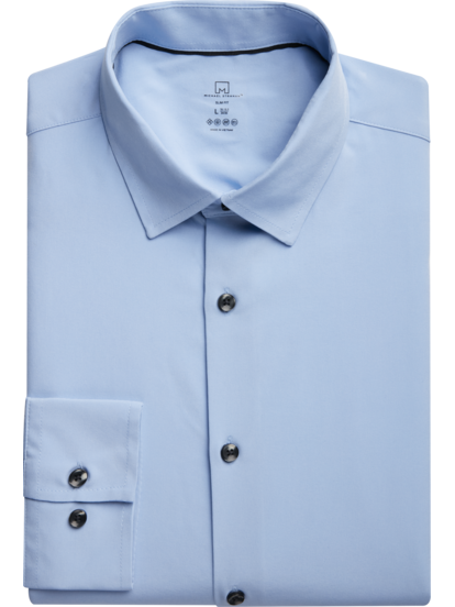 White Solid Dress Shirt, Men's Dress Shirts