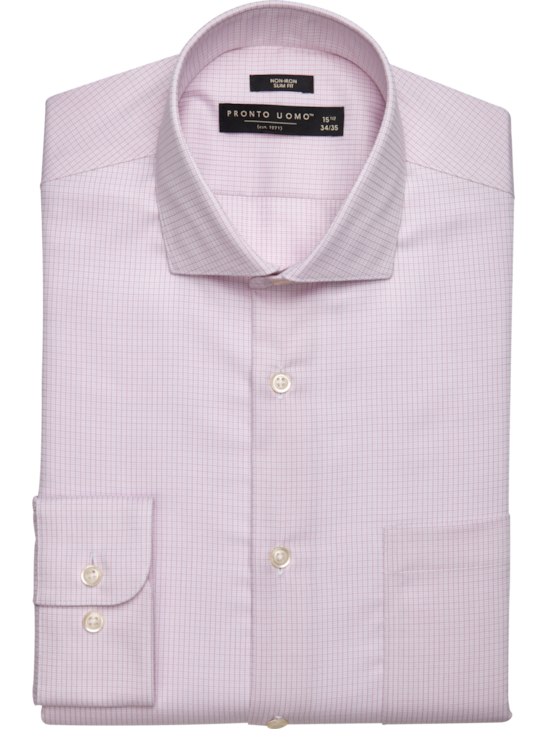 Pronto Uomo Slim Fit Grid Pattern Dress Shirt | Men's | Moores Clothing