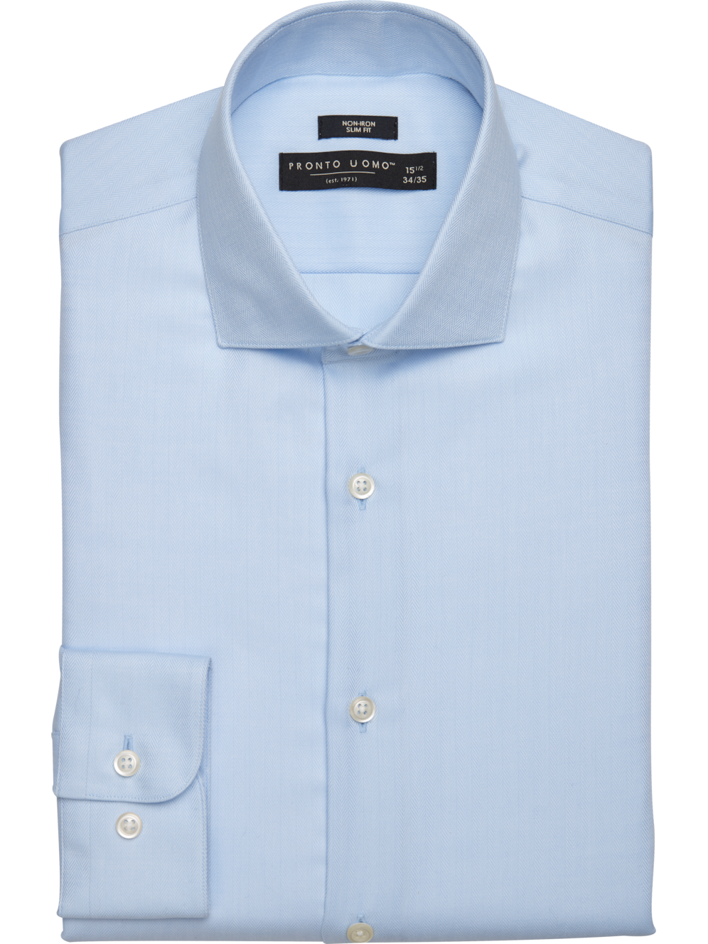 Pronto Uomo Slim Fit Spread Collar Dress Shirt, Teal Herringbone Men's Moores Clothing
