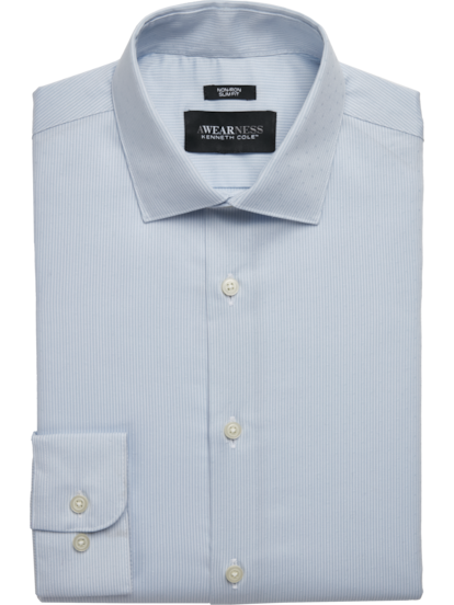Awearness Kenneth Cole Slim Fit Stripe Spread Collar Dress Shirt