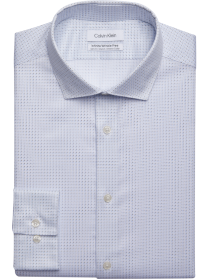 Calvin Klein Infinite Wrinkle Free Slim Fit Grid Dress Shirt