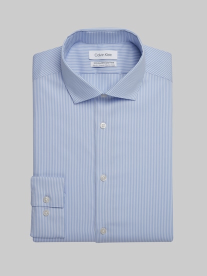 Calvin Klein Infinite Wrinkle Free Slim Fit Stripe Dress Shirt | Men's  Shirts | Moores Clothing