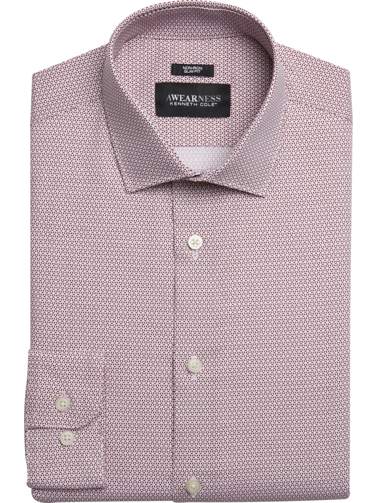 Red and white mens dress shirt discount