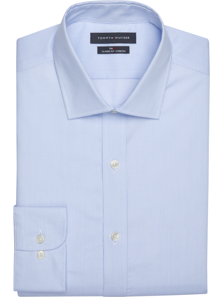 Tommy Hilfiger Cotton Melange Dobby Slim Fit Shirt Blue