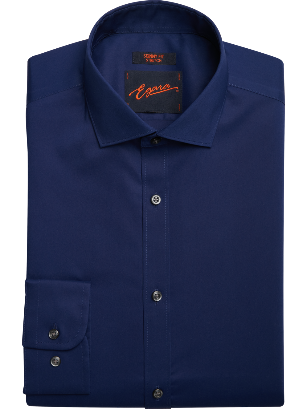 Egara Orange Skinny Fit Spread Collar Dress Shirt Men's Shirts