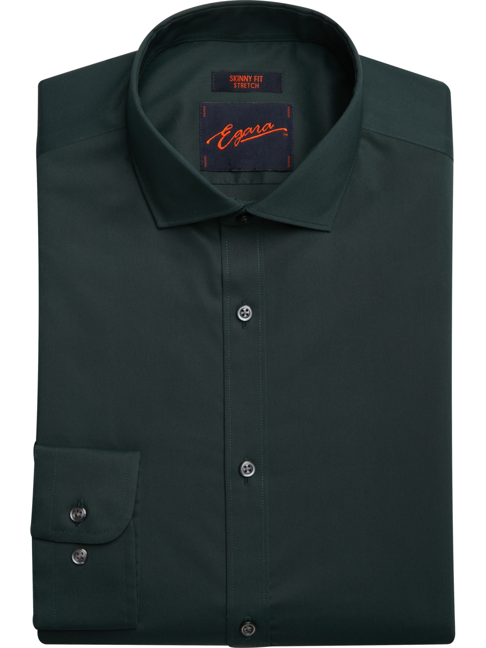 Egara Orange Skinny Fit Spread Collar Dress Shirt Men's Shirts