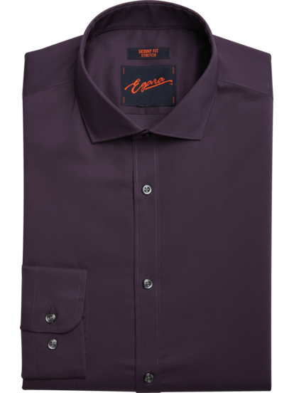Egara Orange Skinny Fit Spread Collar Dress Shirt Men s Shirts Moores Clothing