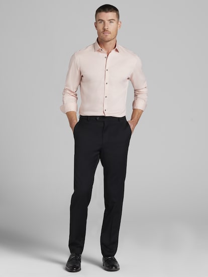 egara dress shirts Skinny Fit Twill Dress Shirt | Black