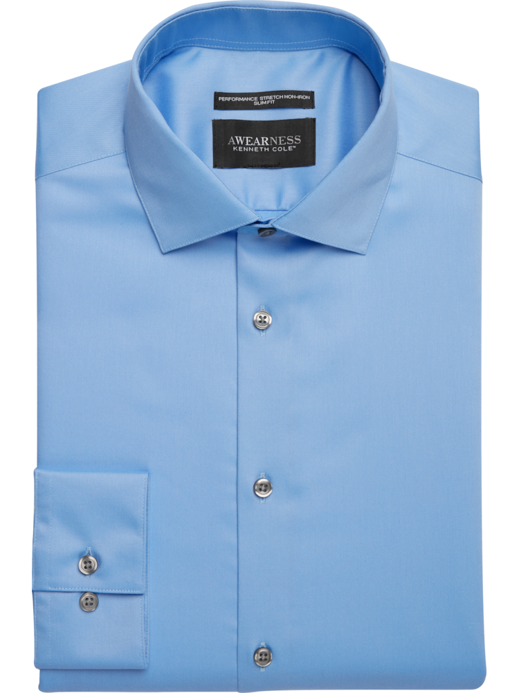 Kenneth Cole Unlisted Camicia Uomo Slim Fit - Colore Rosa - Collo Aperto Con Sostegni - 16-16.5 34-35 - 4