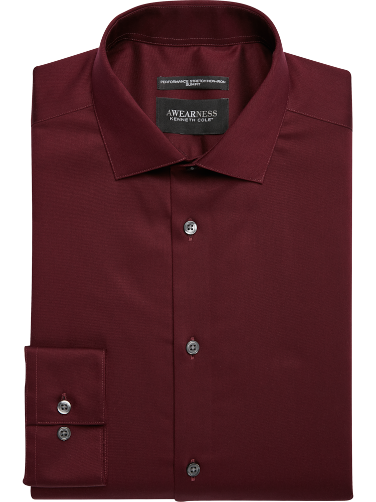 slim fit dress slacks Burgundy Shephered's Check Shirt main image 0