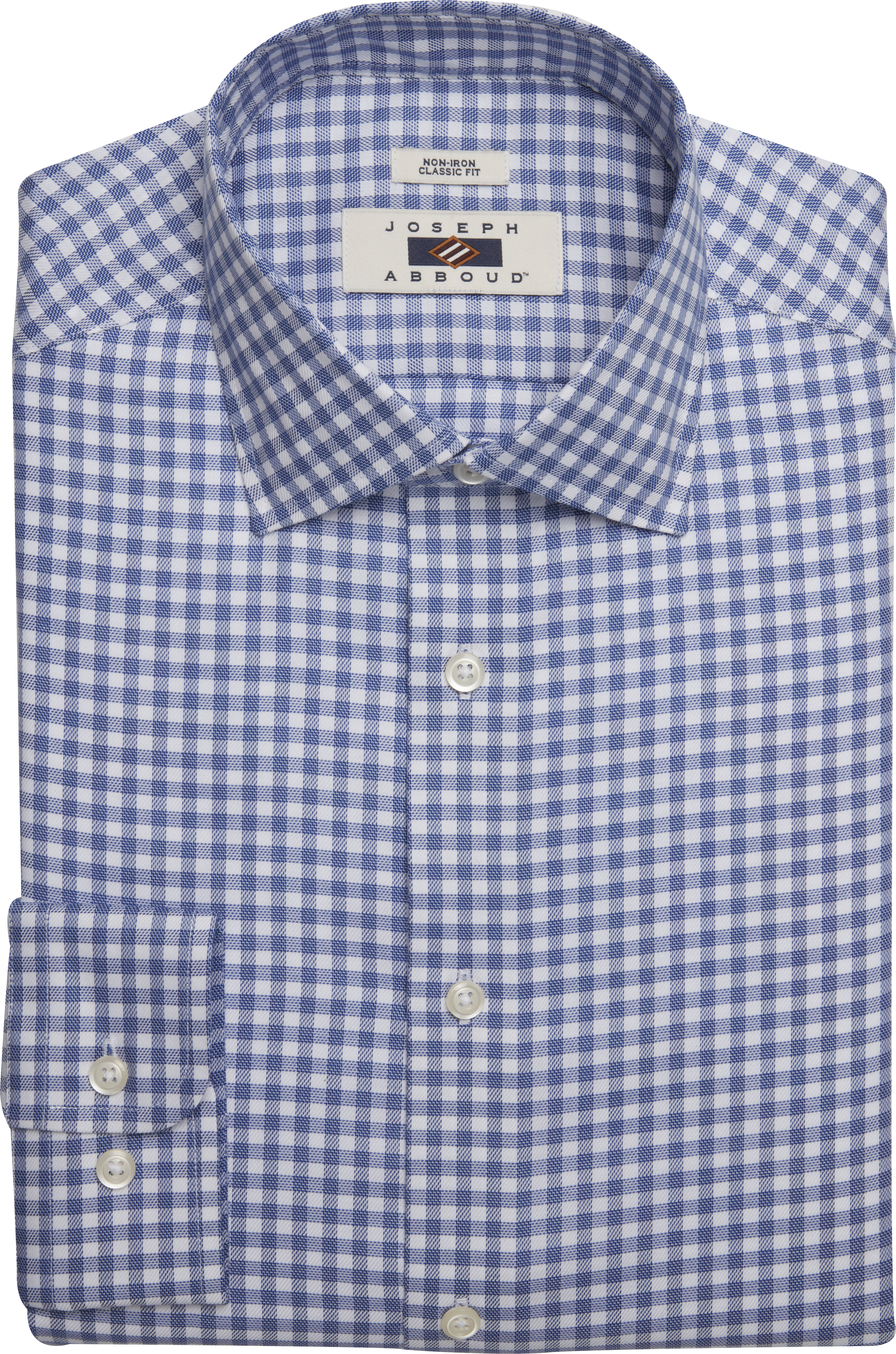 Joseph Abboud Classic Fit Gingham Spread Collar Dress Shirt