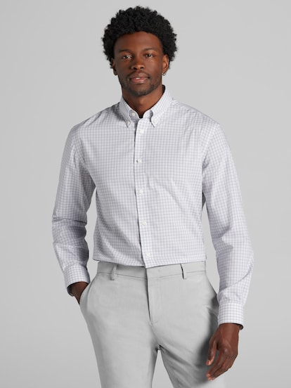 slim fit dress slacks Joseph Abboud NWT Blue Regular Fit Non-Iron Dress Shirt