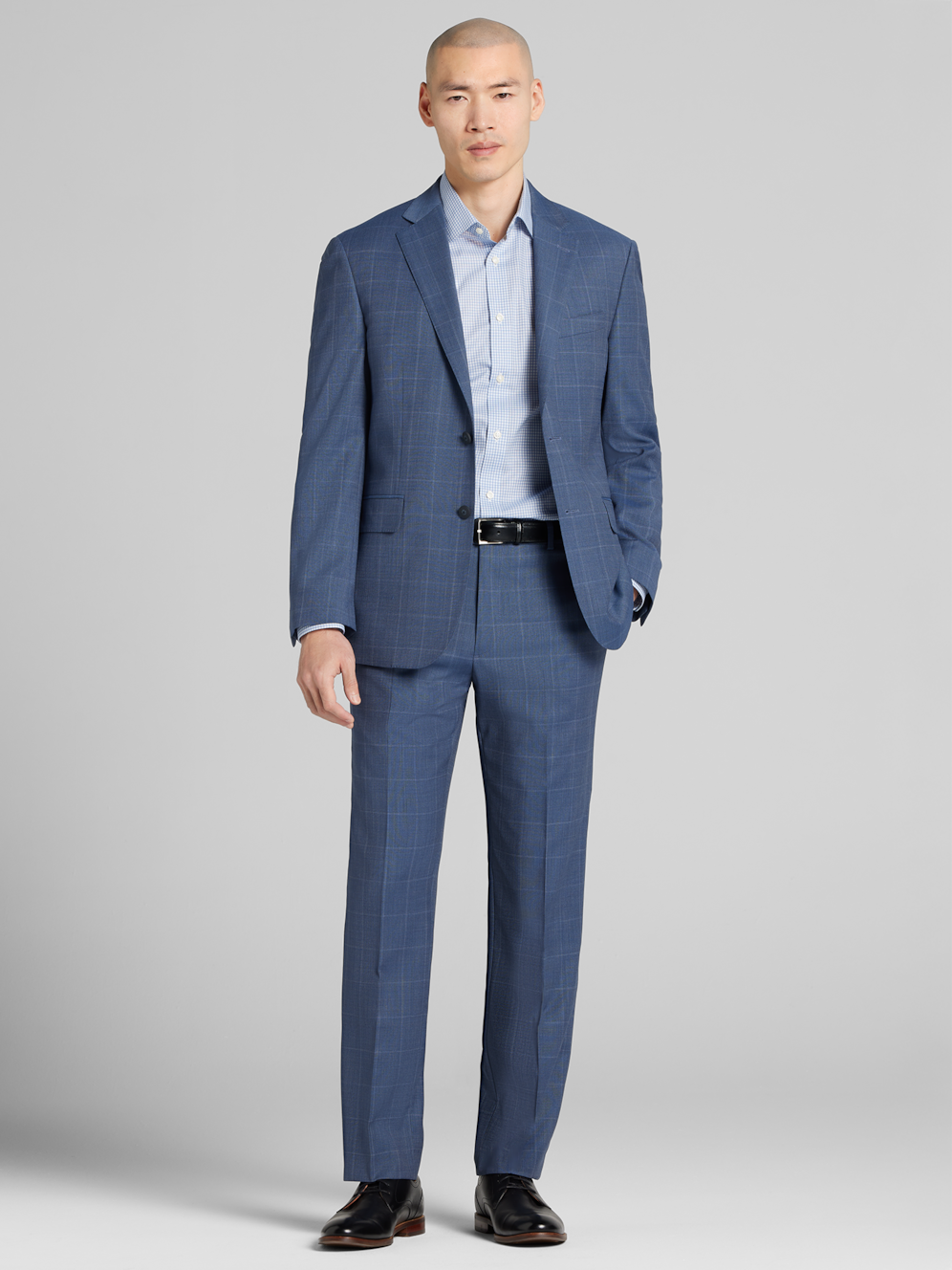 Joseph Abboud Modern Fit Mini Check Dress Shirt | Men's Shirts | Moores ...