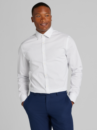 slim fit dress slacks H&M White Button Down Slim Fit Dress Shirt – Recycled Threads main image 0