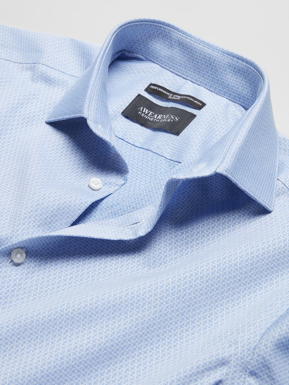 Camicia Elegante Kenneth Cole Uomo Slim Fit, A Quadri O Righe, Cotone Misto Leggero, Lavabile