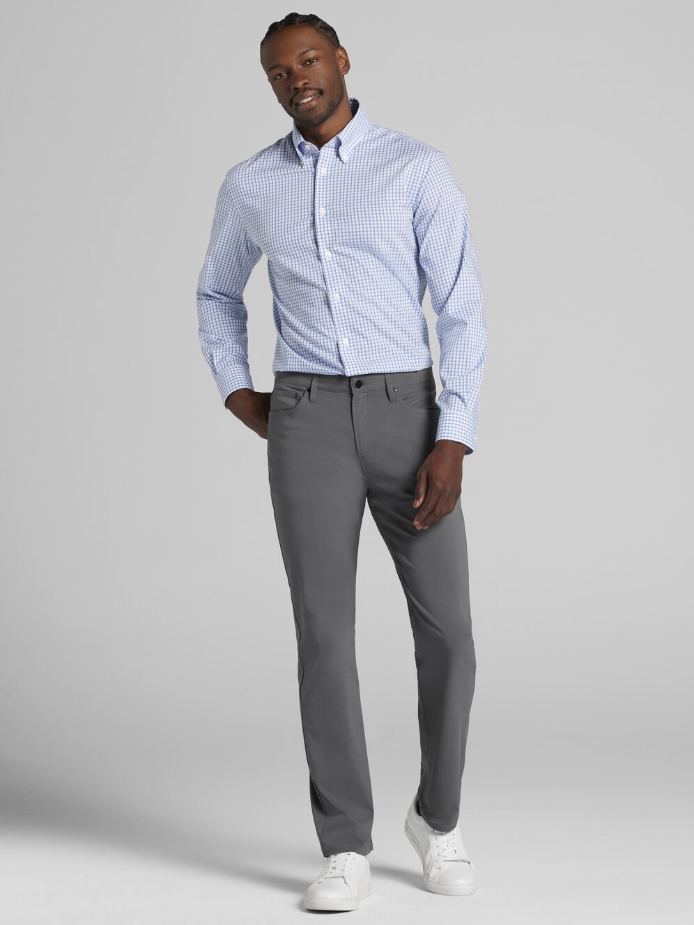 Chemise Habillée Homme Croft & Barrow - Col Button-down Taille 15 - Bleu - Facile D'entretien