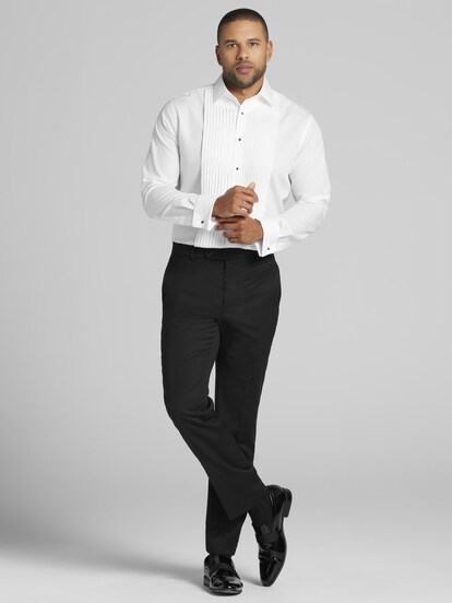 slim fit dress slacks Exquisite Navy Blue Tuxedo The Pinnacle of Formal Elegance – Uomo Attire main image 1