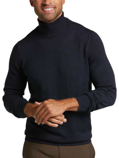 Navy wool hot sale turtleneck sweater