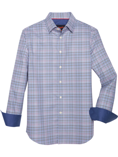 Egara Slim Fit Plaid Casual Shirt Men s Moores Clothing