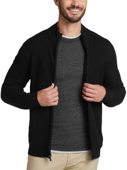 Awearness Kenneth Cole Engineered Stitch Full-zip Sweater | Men's