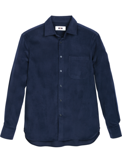 Navy blue collared shirt mens sale