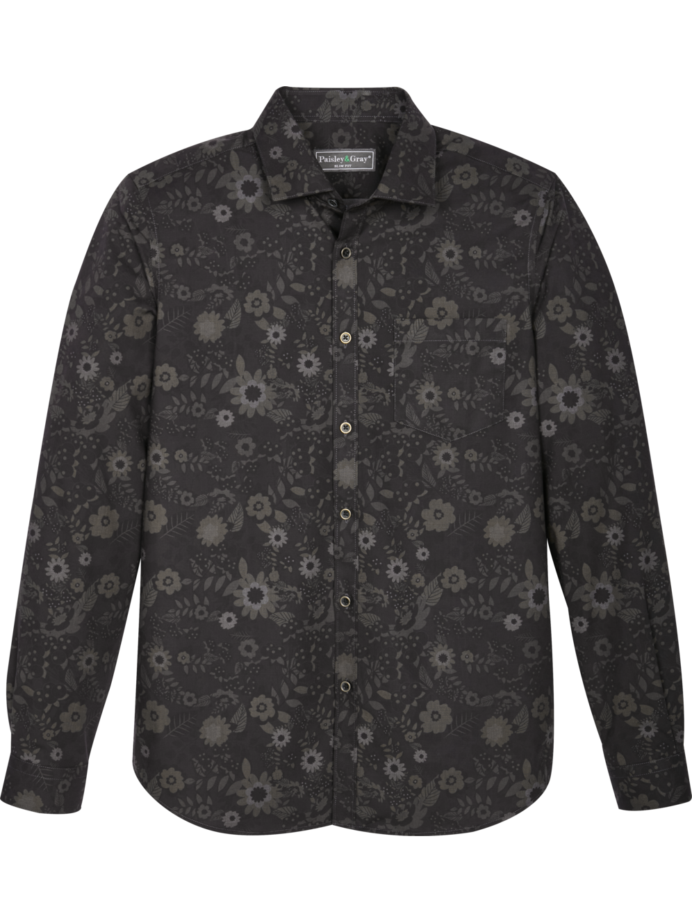 Paisley & Gray Slim Fit Spread Collar Modern Floral Casual Shirt Men's Moores Clothing
