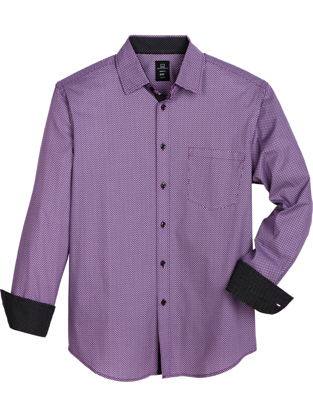 Michael Strahan Modern Fit Spread Collar Geometric Print Casual Shirt