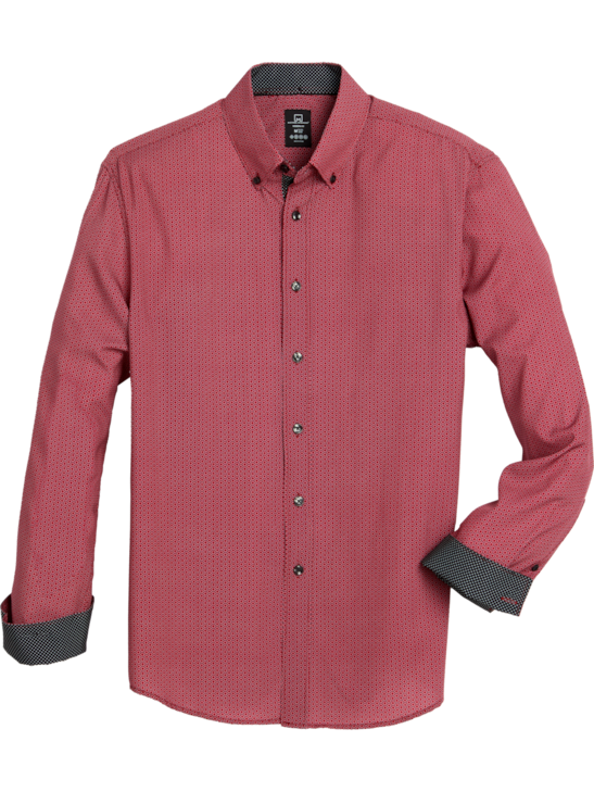 Michael Strahan Modern Fit Spread Collar Circle Print Casual Shirt Mens Moores Clothing 