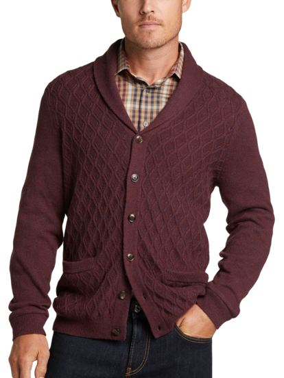 Joseph Abboud Modern Fit Diamond Knit Cardigan | Men's | Moores