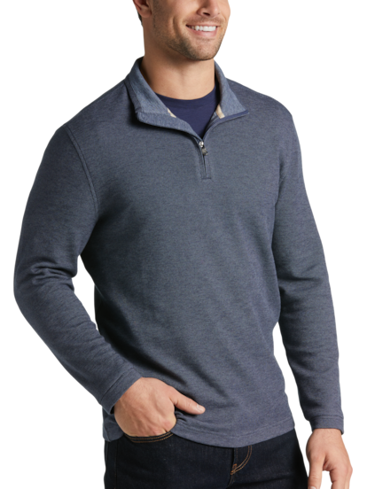 Joseph Abboud Modern Fit Textured Knit 1/4 Zip Sweater